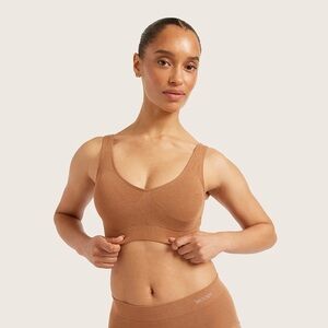 Boody Seamfree Padded Crop Bra in Maple, S